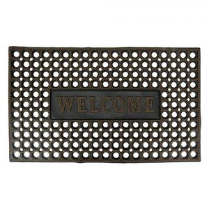 Černo-zlatá pryžová rohožka Welcome - 75*45*1 cm MC272 obraz