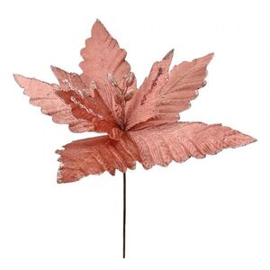 Růžová dekorace květina vánoční hvězda Poinsettia - Ø 46*52 cm 66126 obraz