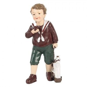 Dekorace figurka chlapec s jablíčkem a koníkem - 6*5*15 cm 6PR5730 obraz