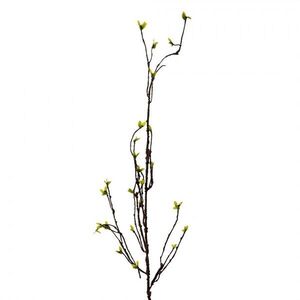 Dekorace hnědá větvička se zelenými lístky - 8*5*116 cm 5PL0182 obraz