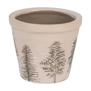 Béžový obal na květináč se stromky Natural Pine Trees XS - Ø 8*7 cm 6CENPT0001XS obraz