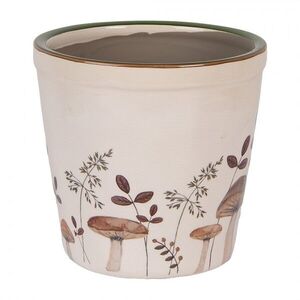 Béžový obal na květináč s houbičkami Little Forest Jewels M - Ø 15*14 cm 6CELFJ0001M obraz