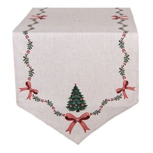 Béžový bavlněný běhoun se stromky Christmas Harmony - 50*160 cm TCH65 obraz