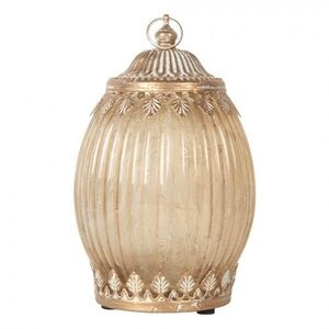 Béžová skleněná svítící LED lucerna Balli - Ø 11*18 cm / 2*AAA 6GL5220 obraz
