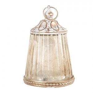 Béžová skleněná svítící LED lucerna Balli - Ø 8*12 cm / 2*AAA 6GL5229 obraz