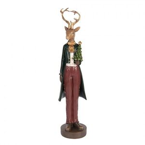 Vánoční dekorace figurka jelení muž se stromečkem - 9*9*37 cm 6PR5408 obraz