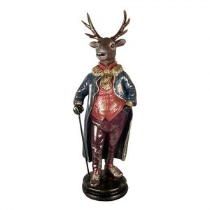 Červeno-hnědá vánoční dekorace figurka jelen Deer - 25*18*66 cm 5PR0174 obraz