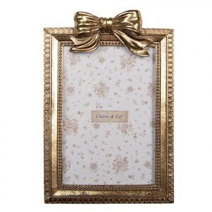 Zlatý antik fotorámeček zdobený mašlí - 13*3*20 cm / 10*15 cm 2F1280 obraz
