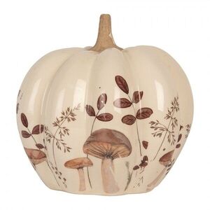 Béžová keramická dekorace dýně s Little Forest Jewels - Ø 18*18 cm 6CE2239M obraz