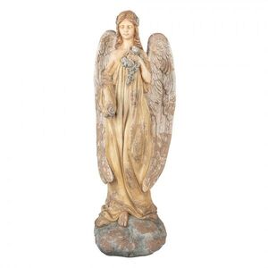 Béžová antik dekorace socha anděl Angel Vintage - 28*22*71 cm 5MG0083 obraz