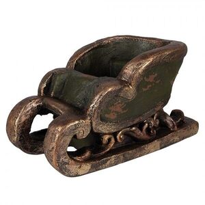 Vánoční dekorace zelené vintage sáně - 35*23*21 cm 6MG0130 obraz