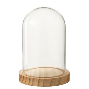 Přírodní dřevěný podnos se skleněným poklopem Bell Jar S - Ø 11*16 cm 56492 obraz