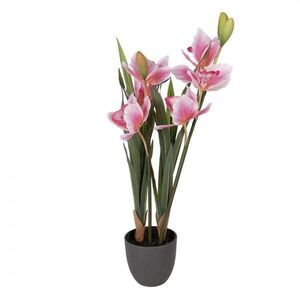 Půvabná umělá orchidej v květináči - 14*14*55 cm 5PL0209 obraz