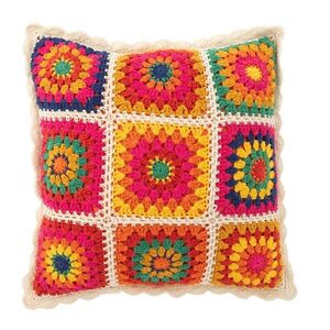 Pestrobarevný háčkovaný polštář v Boho stylu Croche - 45*15*45 cm 51727 obraz