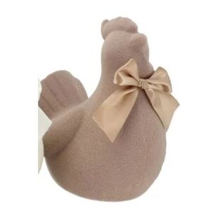 Šedá gigantická velikonoční slepice s mašlí Chicken Easter Flock XL - 38*29*42 cm 933869 šedá obraz