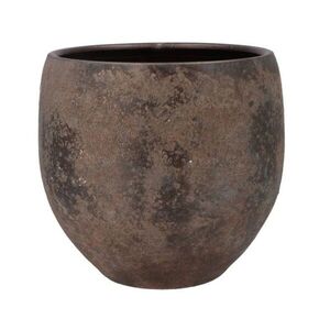 Šedo-hnědý keramický květináč Indonesian Bali - Ø 35*32 cm 210505 obraz