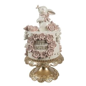 Květinový dort na podstavci s králíčkem Happy Easter - Ø 18*32 cm 6PR5229 obraz