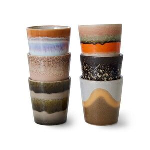 Set 6ks retro hrnek na kávu Coffee 70s - Ø 7, 5*8cm / 230 ml ACE7212 obraz