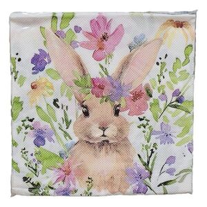 Barevné papírové ubrousky se zajíčkem a květy - 33*33 cm (20ks) 73170 obraz
