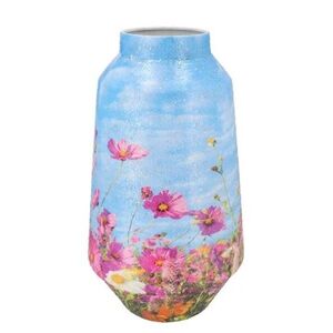 Veliká modrá kovová váza s květy Jullie Jolly blue L - 20*20*39 cm 500317 obraz