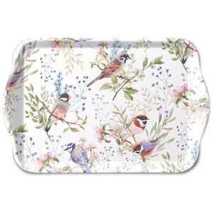 Bílý melaminový tácek s ptáčky Busy Birds - 13*21 cm 13720390 obraz