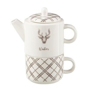 Čajový set Tea for One s jelenem v krabičce - 20*9*18 cm / 450/ 200 ml 49245 obraz