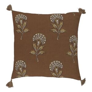 Hnědý povlak na polštář s květinovým vzorem a střapci Aix Quilt - 50*50 cm 16101214 obraz