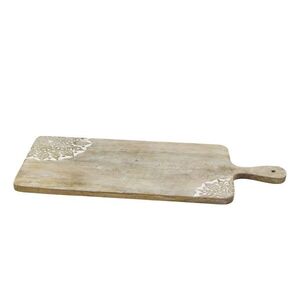 Dřevěné prkénko z mangového dřeva s řezbami Tapas Tours - 58*25*2 cm 61092800 obraz