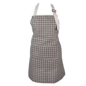 Šedá dámská kostkovaná kuchyňská zástěra - 69*68 cm KT041.052 obraz