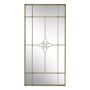 Mosazné antik kovové nástěnné zrcadlo s květem Ariel - 90*2*180 cm 22029713 obraz