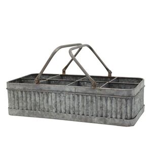 Plechový antik box s rukojetí a 8 přihrádkami Old French - 41*20*10 cm 64096800 obraz