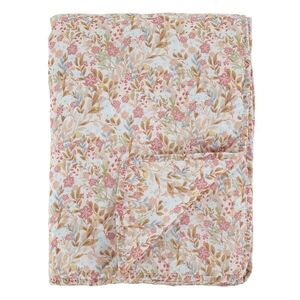 Růžovo-modrý prošívaný přehoz s květy Flowers Aix Quilt - 130*180 cm 16119607 obraz