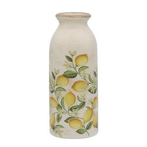 Béžová antik keramická váza s citróny Limone Blossom - Ø 8*20 cm 65107219 obraz