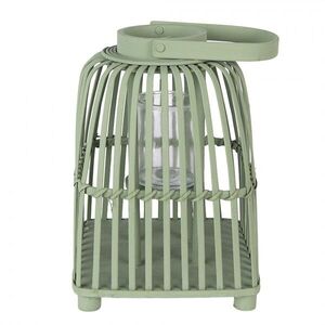 Zelená ratanová lucerna Simmy M - 21*21*30 cm 6RO0612M obraz