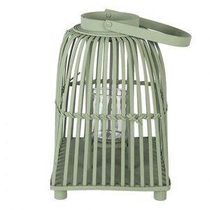 Zelená ratanová lucerna Simmy L - 24*24*36 cm 6RO0612L obraz