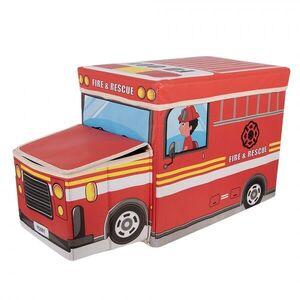 Červená úložná krabice – Hasičské auto - 55*32*28 cm 66855 obraz