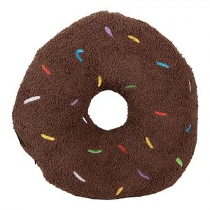 Hnědý dekorativní polštář ve tvaru donutu s posypem - Ø 35*6 cm KG033.014CH obraz