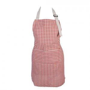 Červená dámská kostkovaná kuchyňská zástěra - 69*68 cm KT041.065 obraz