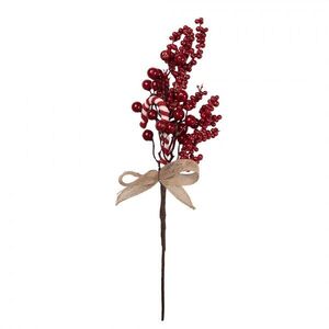 Vánoční dekorace zápich větvička červené bobule - 10*4*38 cm 66673 obraz