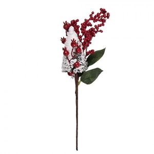 Vánoční dekorace zápich červené bobule a stromek - 9*8*36 cm 66670 obraz