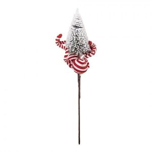 Vánoční dekorace zápich cukrové tyčky a zasněžený stromek - 12*9*38 cm 66664 obraz