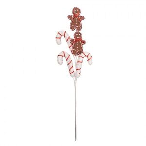Vánoční dekorace zápich cukrové hole a perníčci - 15*6*60 cm 66656 obraz