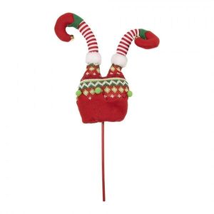Červený vánoční zápich nohy skřítek Elf - 14*5*48 cm 66555 obraz