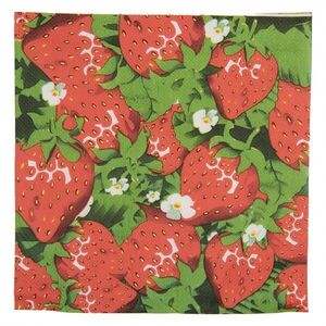 Papírové ubrousky s červenými jahodami - 33*33 cm (20 ks) 73187 obraz