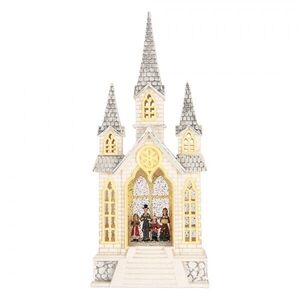 Kouzelný vánoční sbor v kostele – hrací skříňka s LED - 17*10*41 cm / 3*AA/ USB 6PR6191 obraz