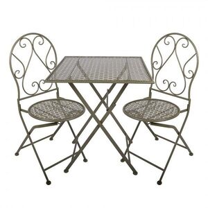 Zelený skládací zahradní Bistro set stůl a 2 židle - 60*60*70cm / 50*40*93 cm 5Y1432 obraz
