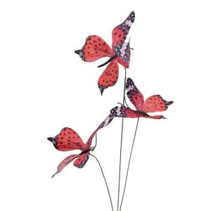 Dekorační větvička s červenými motýlky Butterfly - 10*10*65 cm 50882 obraz