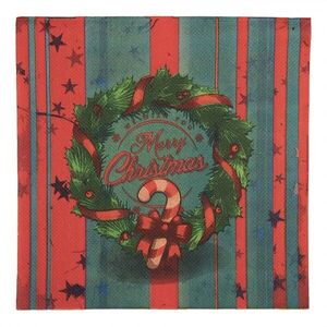Vánoční papírové ubrousky s věnečkem Merry Christmas - 33*33 cm (20 ks) 73183 obraz
