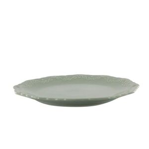 Zelený porcelánový jídelní talíř s krajkou Provence lace verte - Ø 27 cm 63008621 obraz