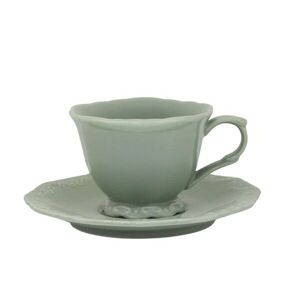 Zelený porcelánový šálek s podšálkem Provence lace verte - 9, 5 cm / 180 ml 63008421 obraz